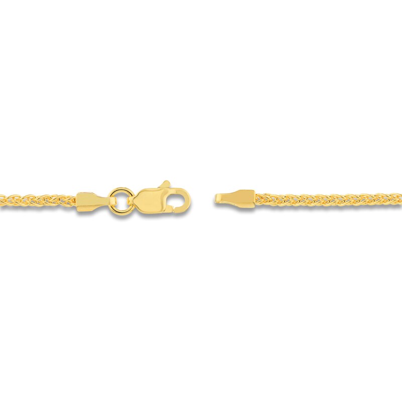 Main Image 3 of Men's Solid Round Wheat Chain Necklace 18K Yellow Gold 16" 1.65mm