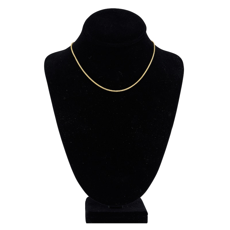 Main Image 4 of Men's Solid Round Wheat Chain Necklace 18K Yellow Gold 16" 1.65mm