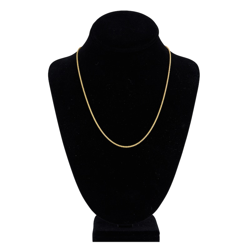 Solid Round Wheat Chain Necklace 18K Yellow Gold 20" 1.65mm