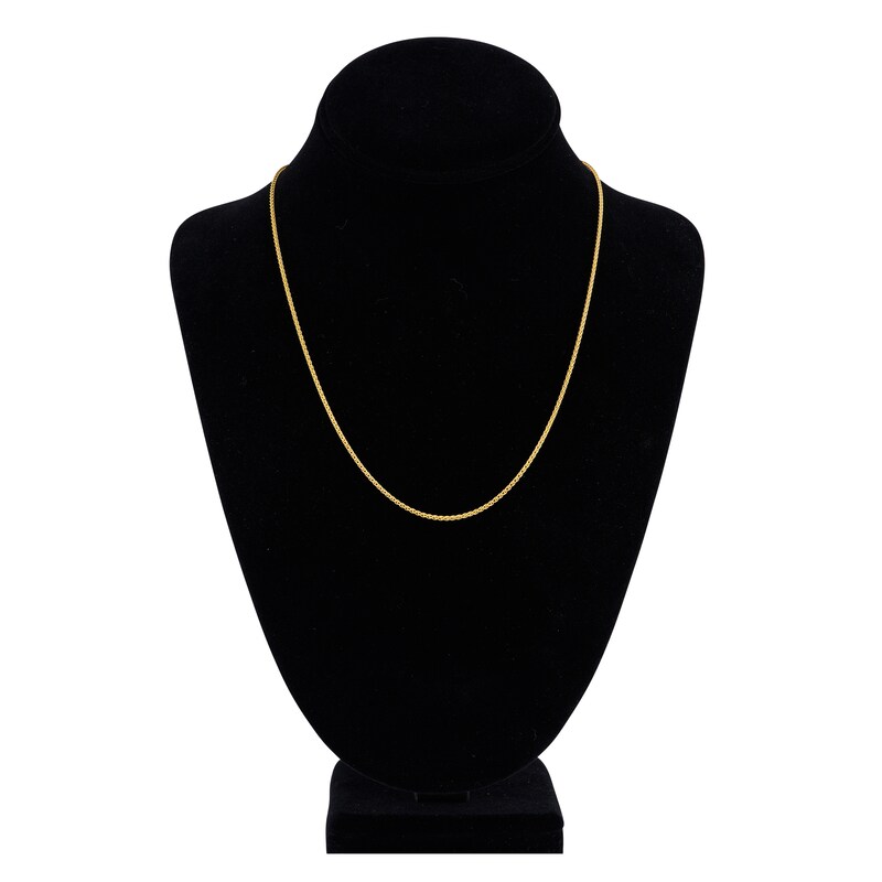 Main Image 4 of Solid Round Wheat Chain Necklace 18K Yellow Gold 20" 1.65mm