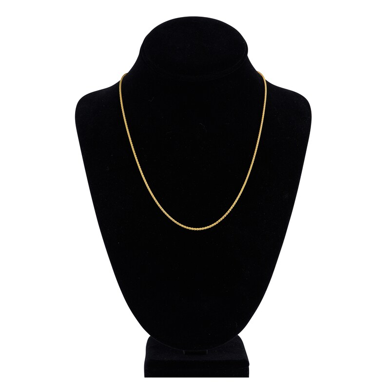 Solid Round Wheat Chain Necklace 18K Yellow Gold 20" 1.65mm