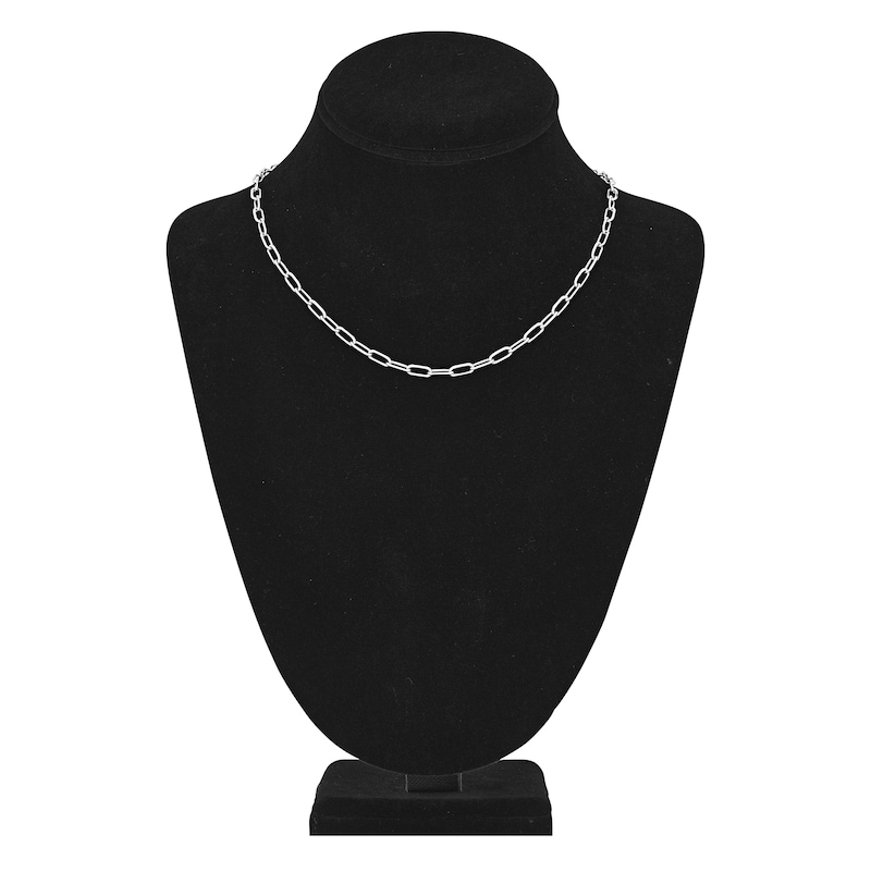 Main Image 4 of Solid Paperclip Chain Necklace 14K White Gold 18" 4mm
