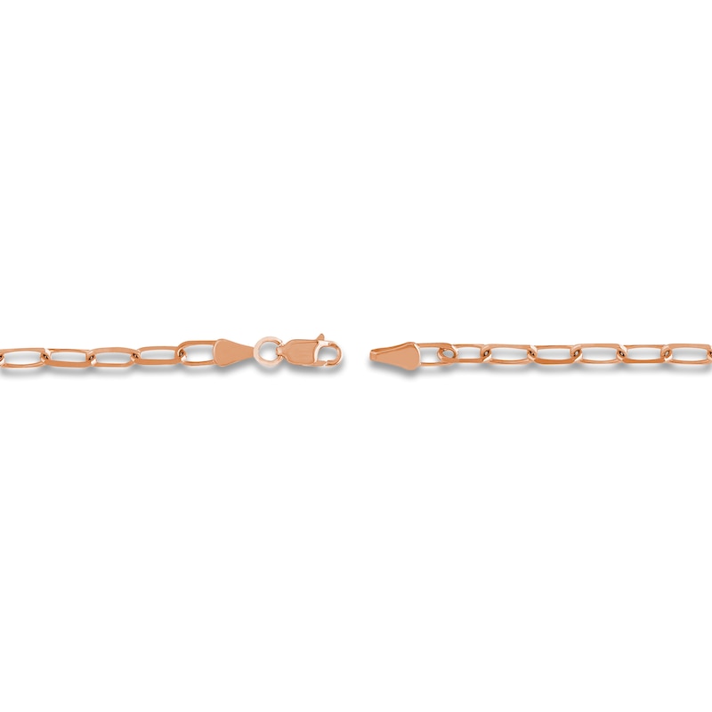 Main Image 3 of Solid Paperclip Chain Necklace 14K Rose Gold 18" 4mm