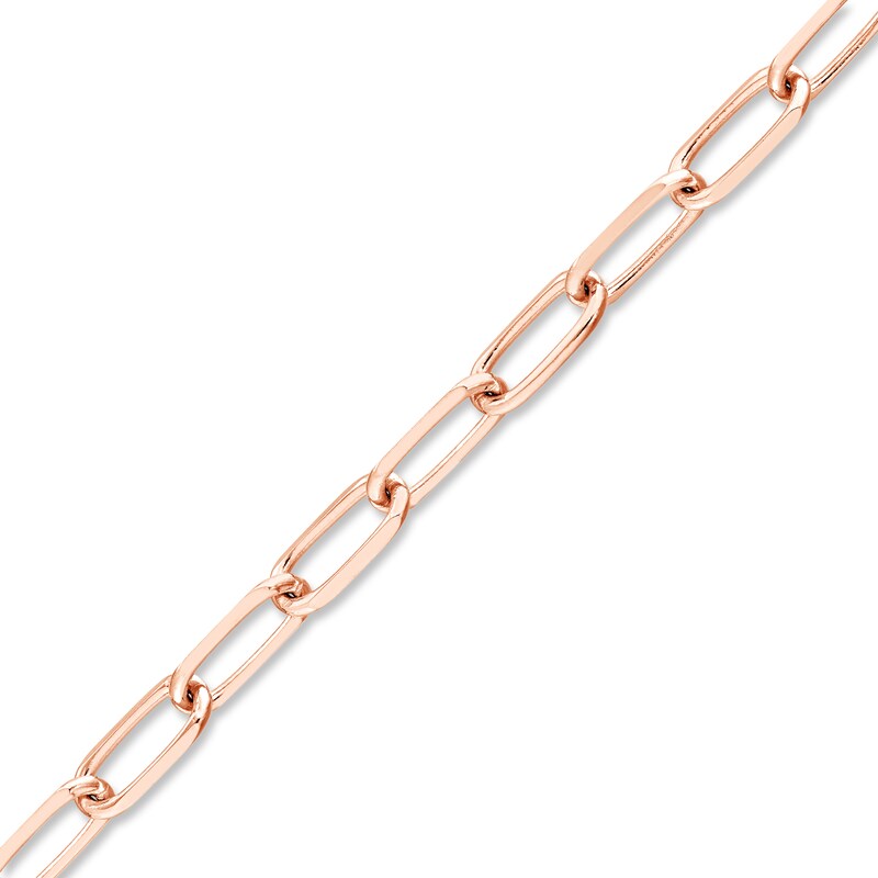 Main Image 2 of Solid Paperclip Chain Necklace 14K Rose Gold 20" 4mm