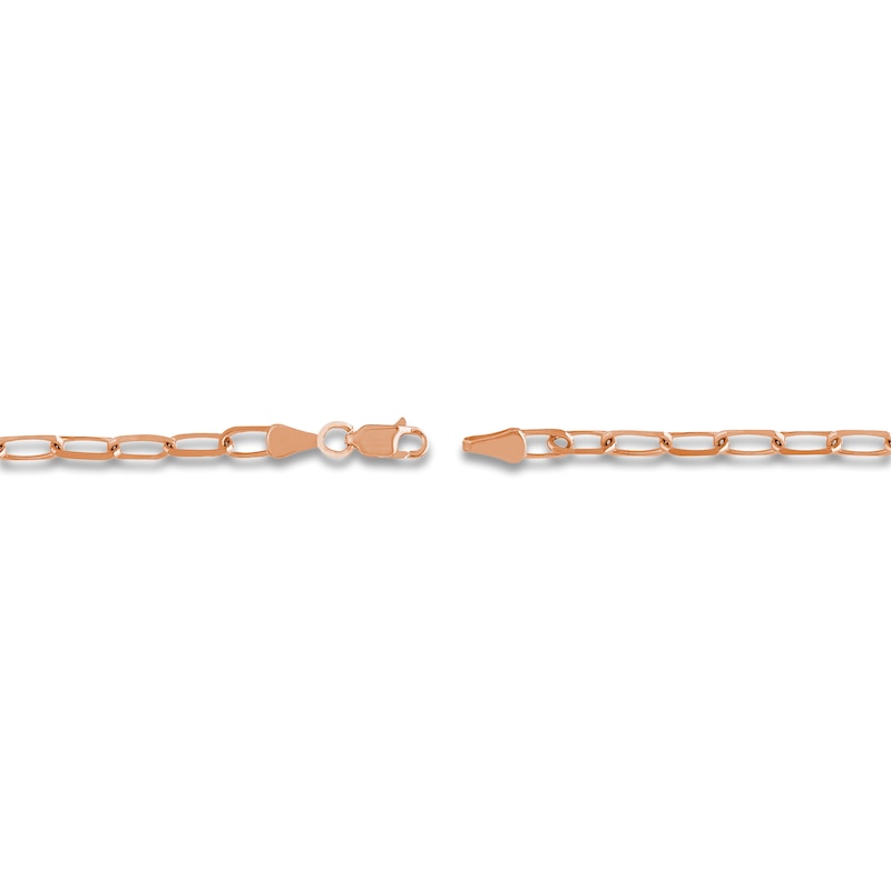 Main Image 3 of Solid Paperclip Chain Necklace 14K Rose Gold 20" 4mm