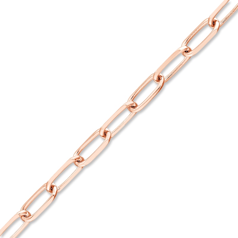 Main Image 2 of Solid Paperclip Chain Necklace 14K Rose Gold 24" 3.7mm