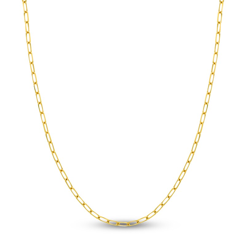 Main Image 1 of Solid Paperclip Chain Necklace 14K Yellow Gold 18" 4mm