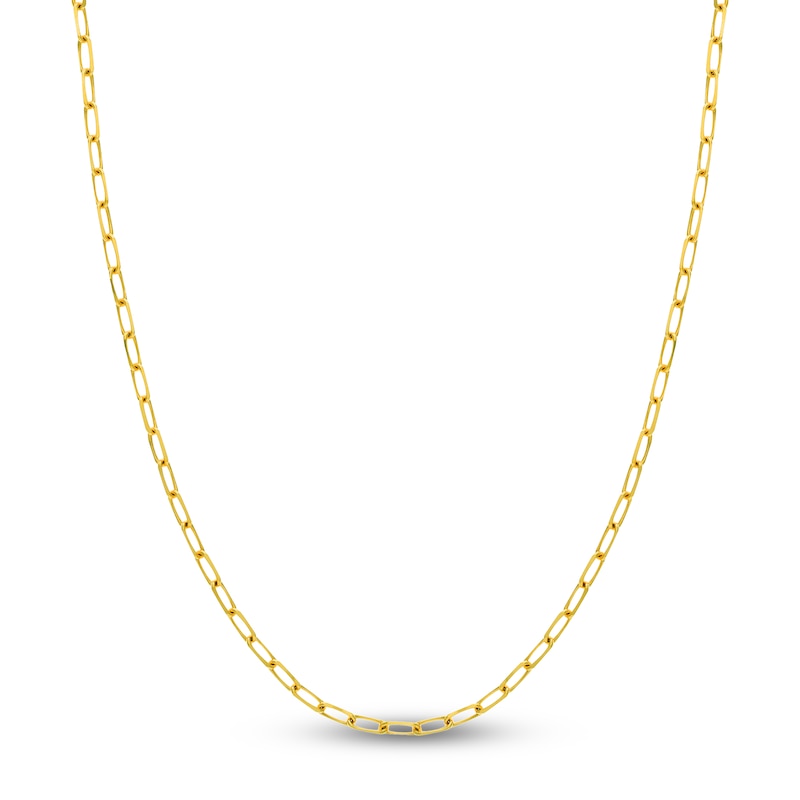 Main Image 1 of Solid Paperclip Chain Necklace 14K Yellow Gold 30&quot; 4mm