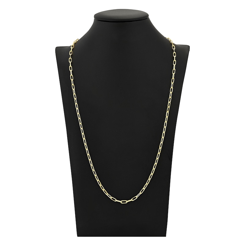 Main Image 4 of Solid Paperclip Chain Necklace 14K Yellow Gold 30&quot; 4mm