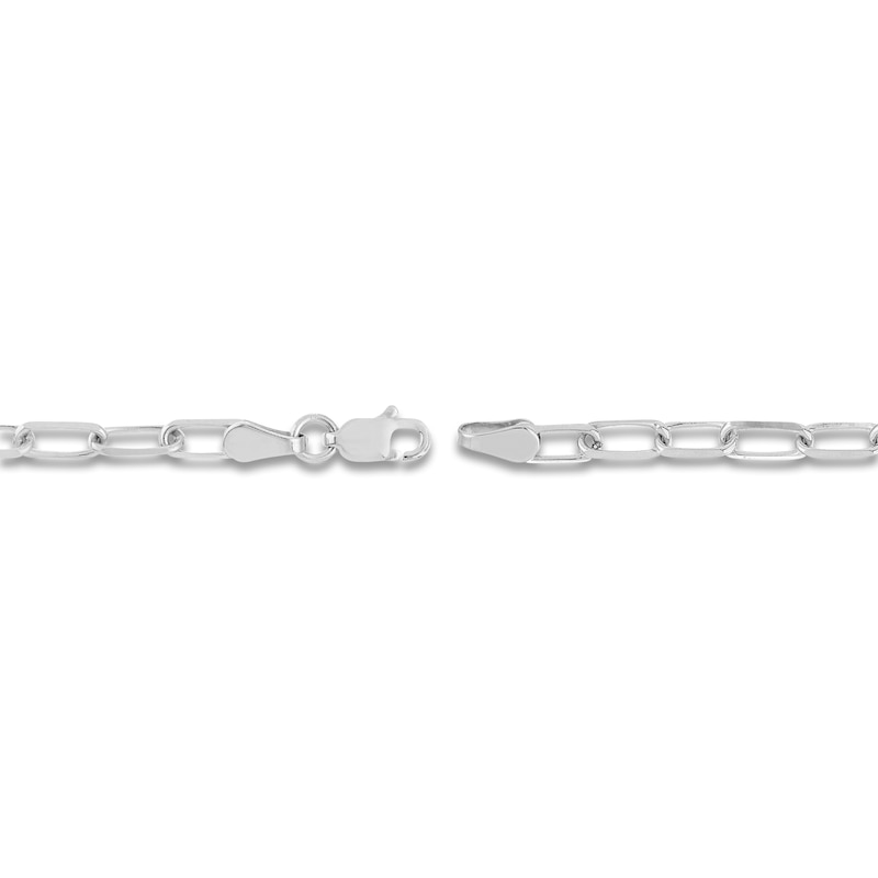 Solid Paperclip Chain Necklace 14K White Gold 16