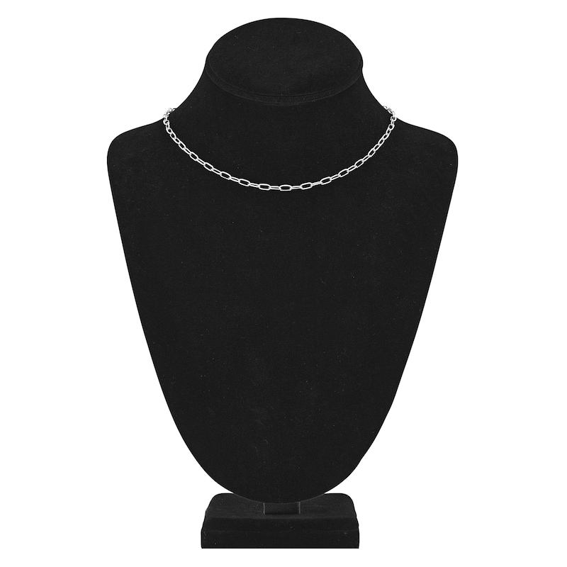 Main Image 4 of Solid Paperclip Chain Necklace 14K White Gold 16" 3.1mm