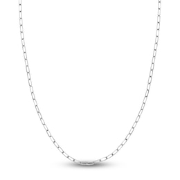 Solid Paperclip Chain Necklace 14K White Gold 18" 3.1mm
