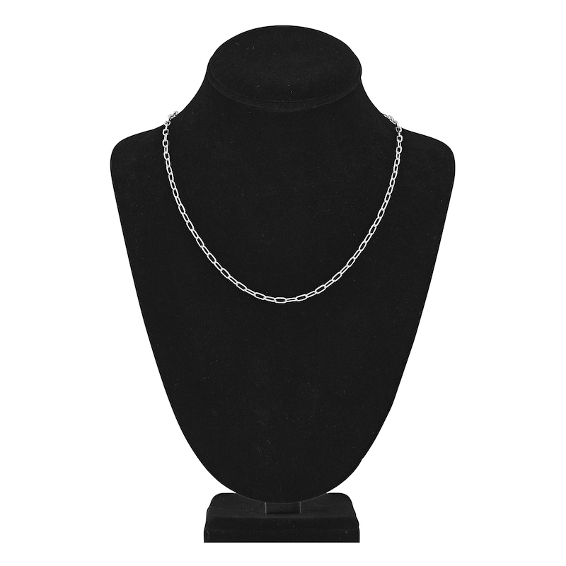 Main Image 4 of Solid Paperclip Chain Necklace 14K White Gold 20" 3.1mm