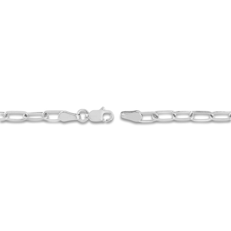 Main Image 3 of Solid Paperclip Chain Necklace 14K White Gold 24" 3.1mm