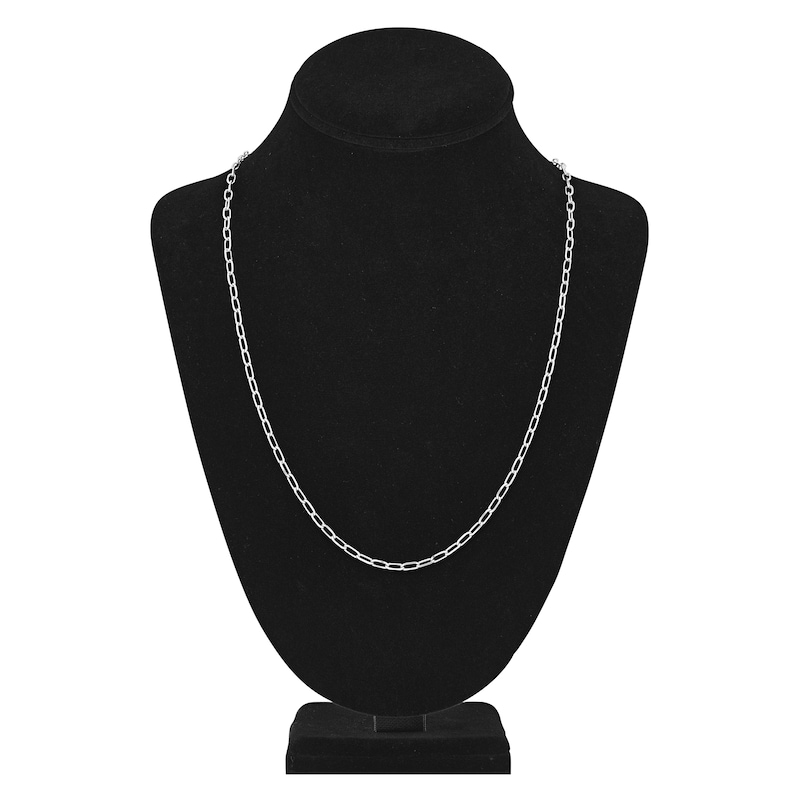 Main Image 4 of Solid Paperclip Chain Necklace 14K White Gold 24" 3.1mm