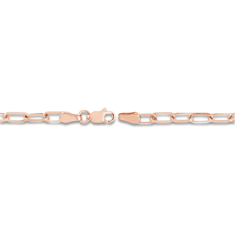 Main Image 3 of Solid Paperclip Chain Necklace 14K Rose Gold 20" 3.1mm
