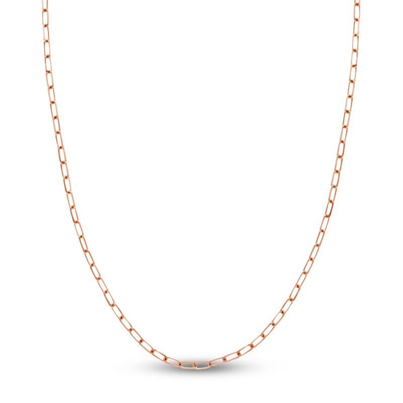 Main Image 1 of Solid Paperclip Chain Necklace 14K Rose Gold 24" 3.1mm