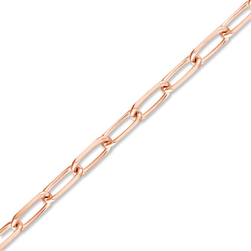 Main Image 2 of Solid Paperclip Chain Necklace 14K Rose Gold 24" 3.1mm