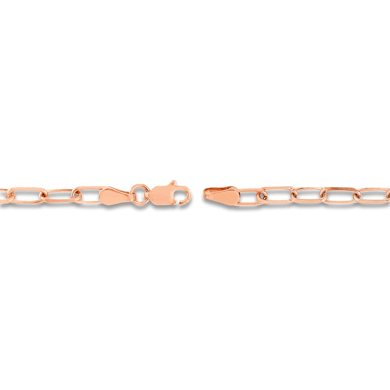 Main Image 3 of Solid Paperclip Chain Necklace 14K Rose Gold 24" 3.1mm