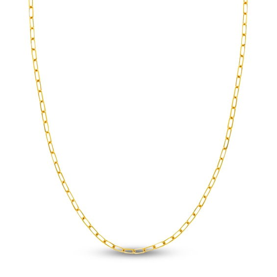 Solid Paperclip Chain Necklace 14K Yellow Gold 16" 3.1mm