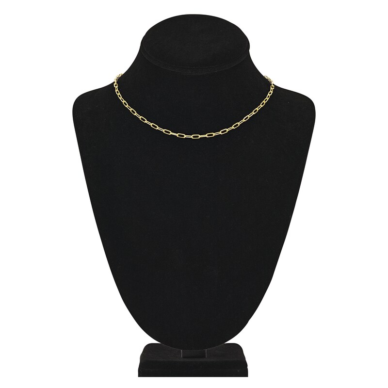 Main Image 4 of Solid Paperclip Chain Necklace 14K Yellow Gold 16" 3.1mm