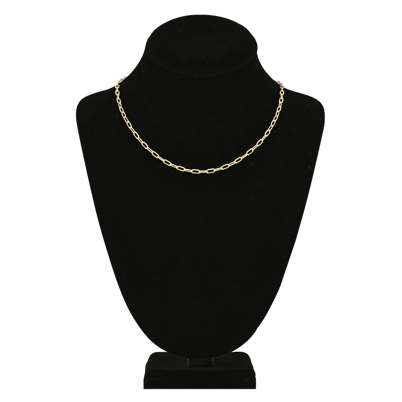 Main Image 4 of Solid Paperclip Chain Necklace 14K Yellow Gold 18" 3.1mm