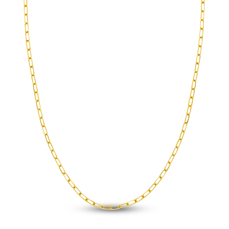Main Image 1 of Solid Paperclip Chain Necklace 14K Yellow Gold 24" 3.1mm