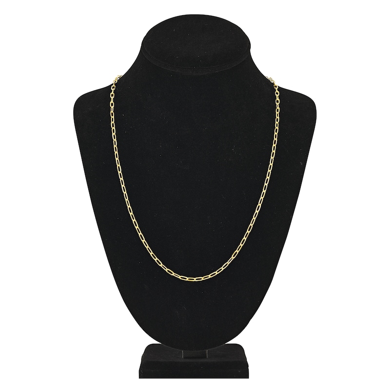 Main Image 4 of Solid Paperclip Chain Necklace 14K Yellow Gold 24" 3.1mm