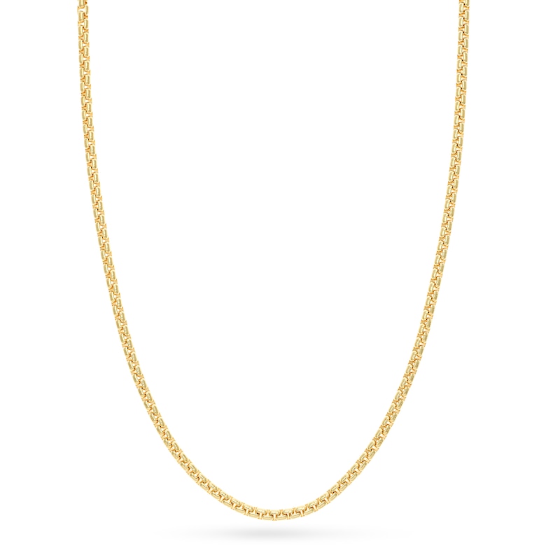 Solid Round Box Chain Necklace 14K Yellow Gold 20" 3.95mm