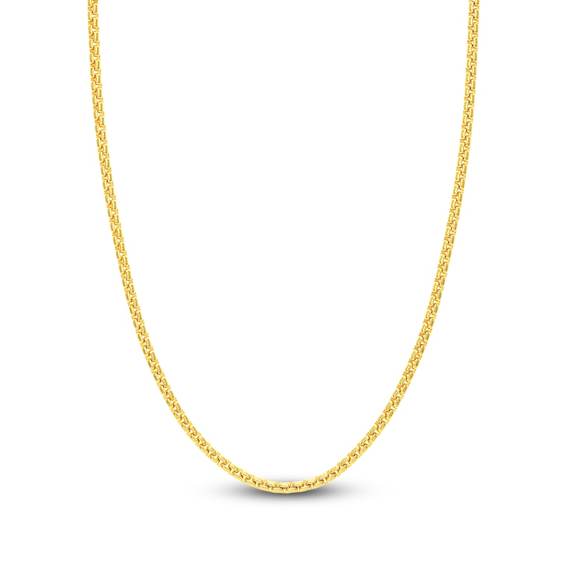 Solid Round Box Chain Necklace 14K Yellow Gold 24" 3.95mm