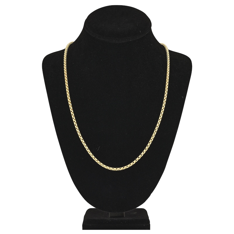 Main Image 2 of Solid Round Box Chain Necklace 14K Yellow Gold 24" 3.95mm