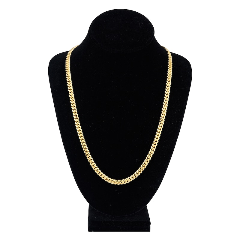 Main Image 4 of Solid Miami Curb Link Necklace 14K Yellow Gold 24" 6.45mm