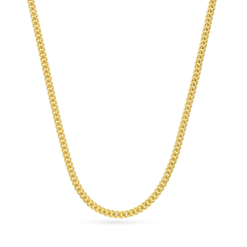 Main Image 1 of Solid Miami Curb Link Necklace 14K Yellow Gold 26" 6.45mm