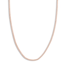 Men's Solid Open Curb Necklace 14K Rose Gold 18" 2.7mm