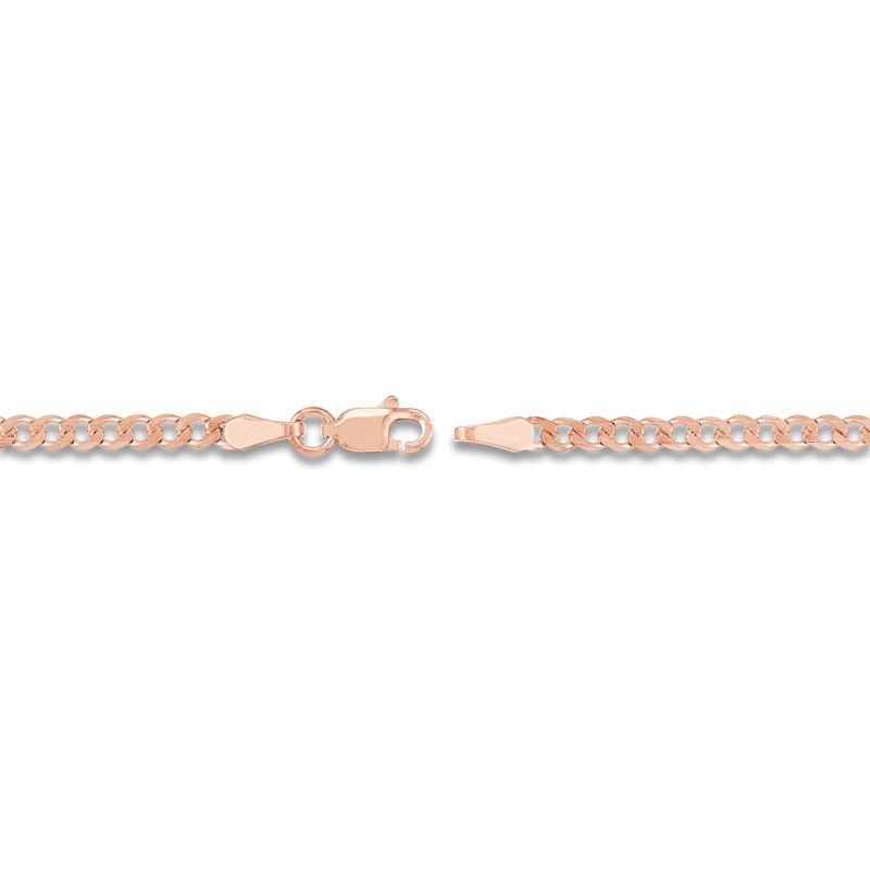Main Image 3 of Men's Solid Open Curb Necklace 14K Rose Gold 18" 2.7mm