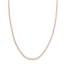 Solid Open Curb Necklace 14K Rose Gold 20" 2.7mm