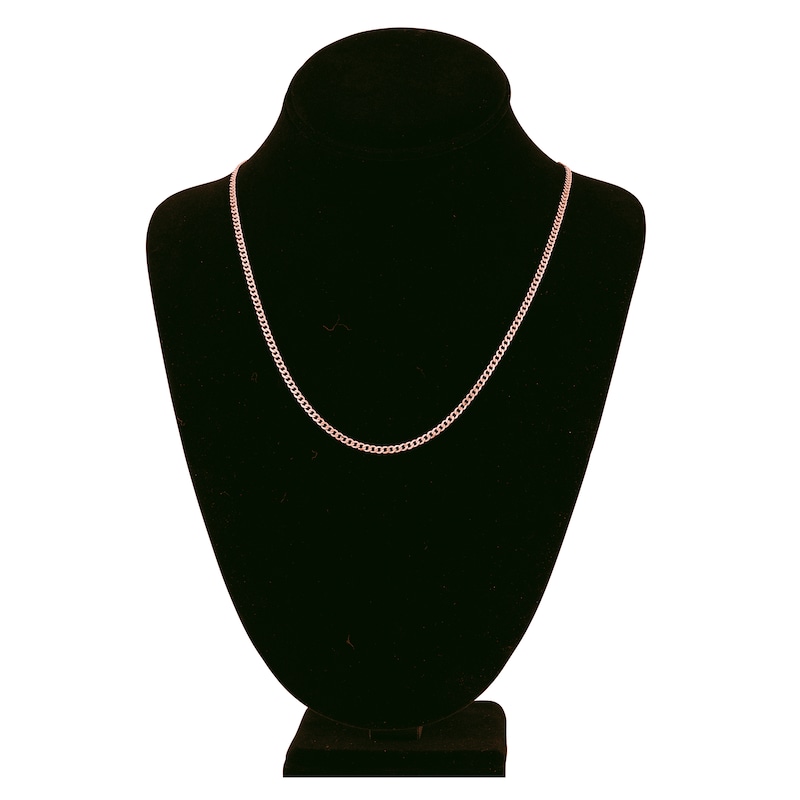 Main Image 4 of Solid Open Curb Necklace 14K Rose Gold 20" 2.7mm