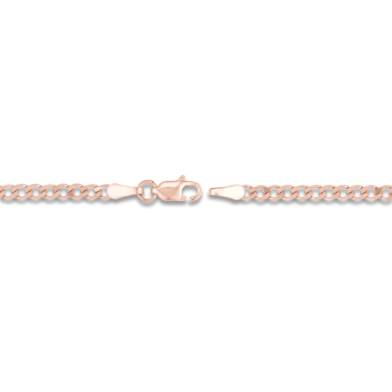 Main Image 3 of Solid Open Curb Necklace 14K Rose Gold 24" 2.7mm