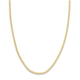 Men's Solid Open Curb Necklace 14K Yellow Gold 16" 2.7mm
