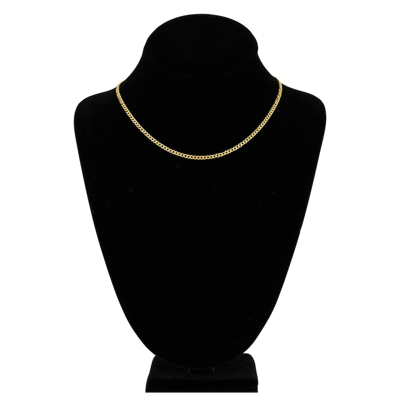 Main Image 4 of Men's Solid Open Curb Necklace 14K Yellow Gold 16" 2.7mm