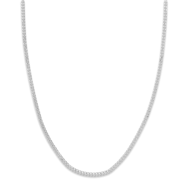 Main Image 1 of Men's Solid Open Curb Necklace 14K White Gold 16" 2.7mm