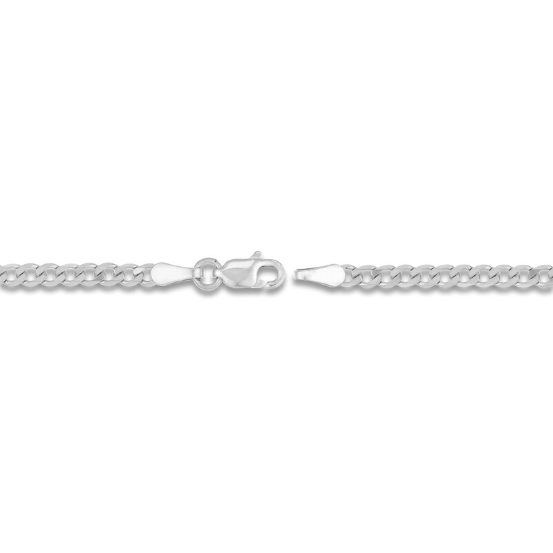 Main Image 3 of Men's Solid Open Curb Necklace 14K White Gold 16" 2.7mm