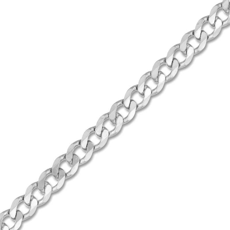 Solid Open Curb Necklace 14K White Gold 24" 2.7mm