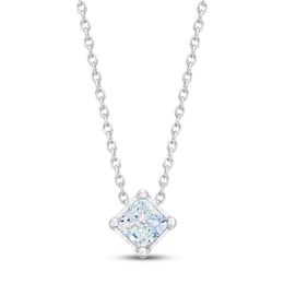 THE LEO First Light Diamond Solitaire Necklace 1/4 ct tw Princess 14K White Gold 19"  (I1/I)