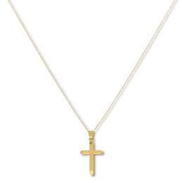 Traditional Cross Necklace 14K Yellow Gold 18&quot;