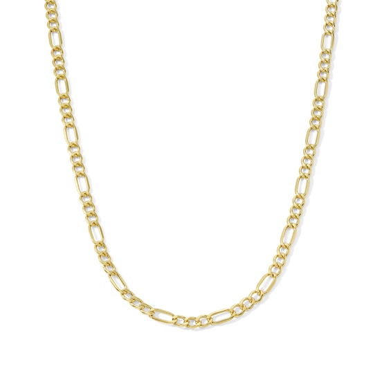 Figaro Chain Necklace 14K Yellow Gold 20" 3.4mm