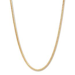 Hollow Wheat Chain Necklace 14K Yellow Gold 20" Length 3mm