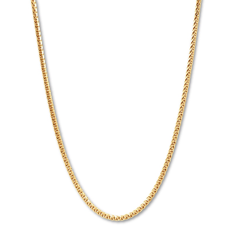 Main Image 1 of Hollow Wheat Chain Necklace 14K Yellow Gold 20" Length 3mm