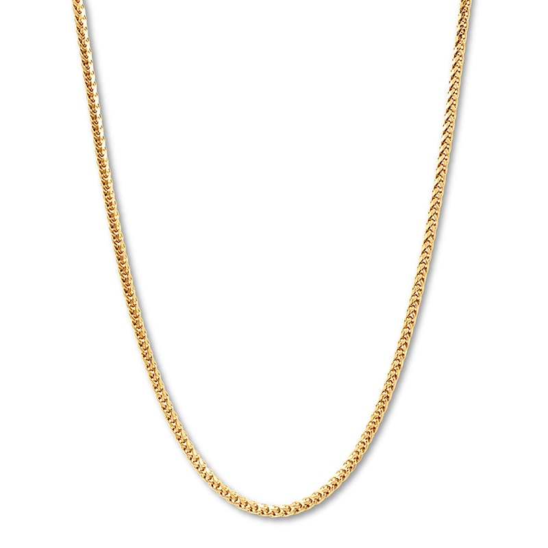 Wheat Chain Necklace 14K Yellow Gold 20" Length 3mm