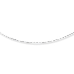 Solid Box Chain 14K White Gold 18" Length 0.8mm
